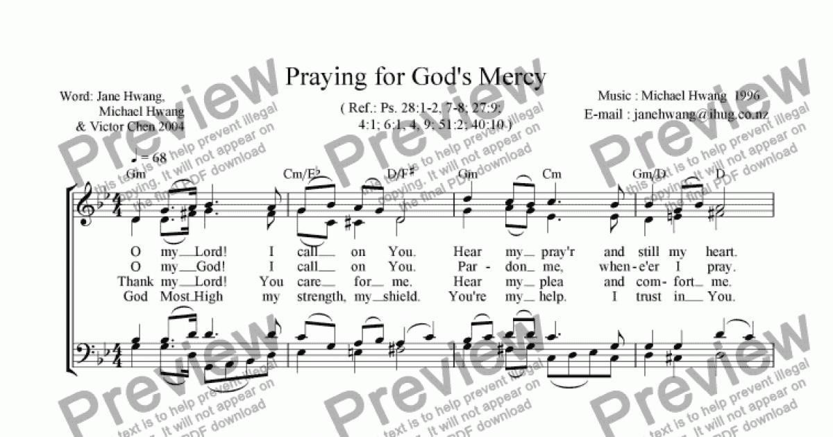 Praying for God's Mercy ( four-part ) - Download Sheet Music PDF file