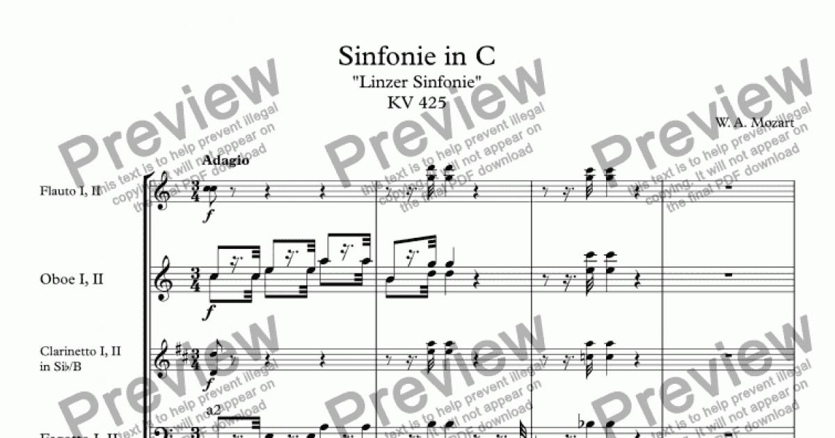 Symphony No 36 Linz Kv 425 Download Sheet Music Pdf File