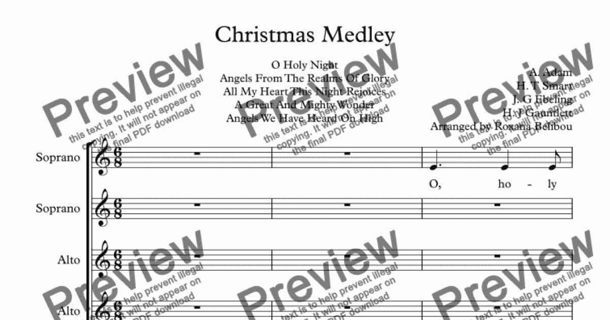 Christmas Medley SSAA & Piano - Download Sheet Music PDF file