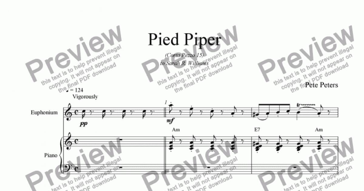 PIED PIPER - clarinet and piano (reduction)