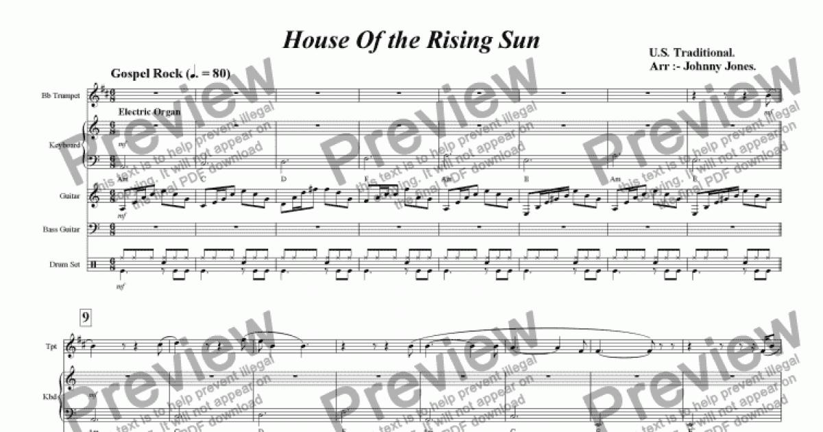 House Of The Rising Sun Trumpet And 4 Rhythm Sheet Music Pdf File,French Country Family Room Decorating Ideas