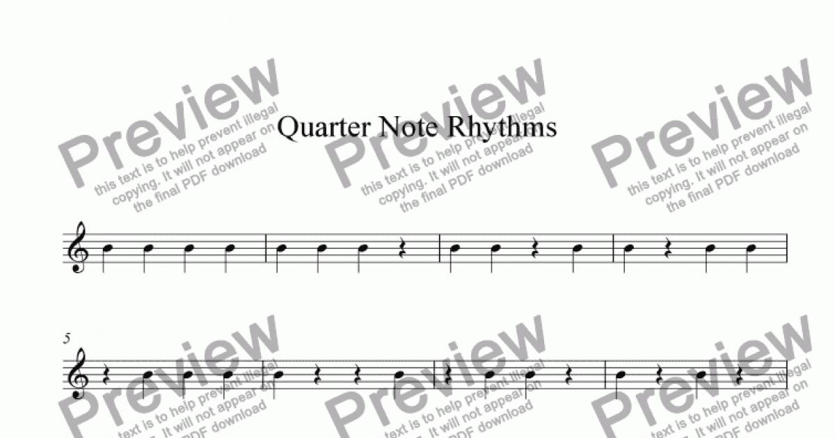 Quarter note Rhythm Sheet - Download Sheet Music PDF file