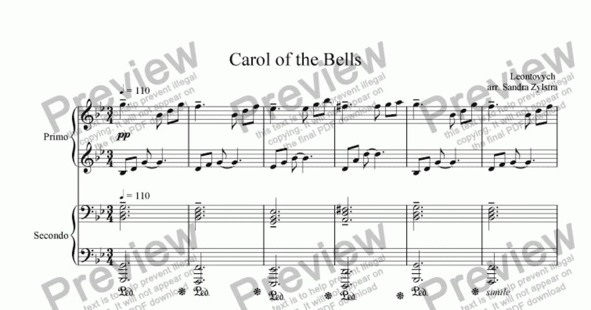 Carol of the Bells (Piano Duet) - Download Sheet Music PDF ...