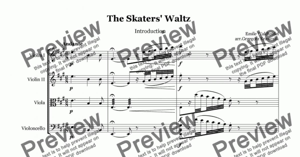 The Skaters’ Waltz for string quartet - Download Sheet Music PDF file