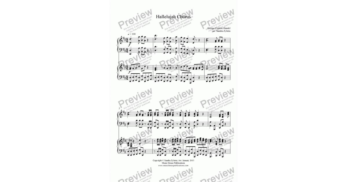 Hallelujah Chorus (piano duet) - Download Sheet Music PDF file