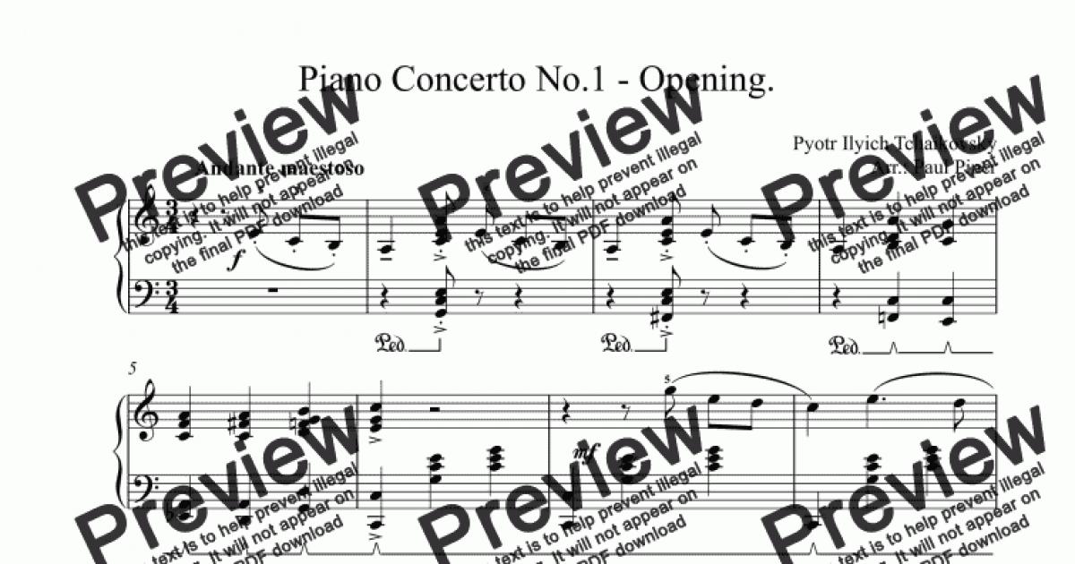 Tchaikovsky - Piano Concerto No.1 - Opening - Download Sheet Music PDF