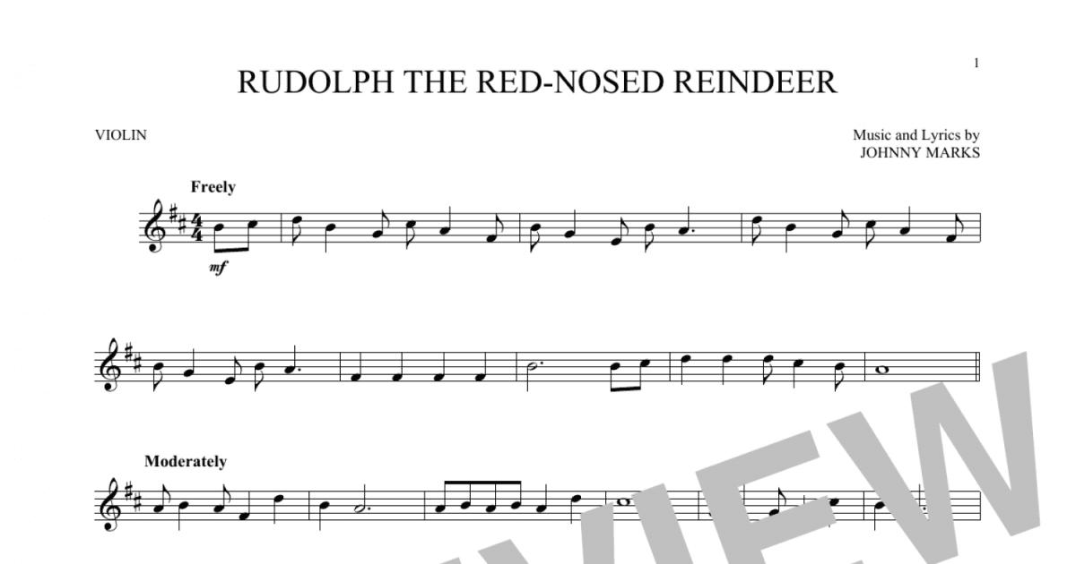 rudolph the red nosed reindeer sheet music violin