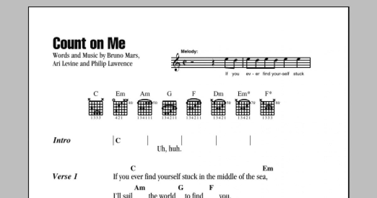 Count On Me Guitar Chords Lyrics Print Sheet Music Now