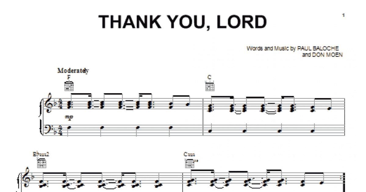 Thank You Lord Sykes Sheet Music