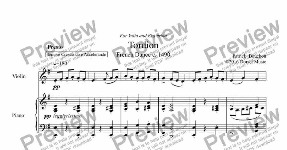 Rubinstein - Cracovienne for Violin and Piano for Solo Solo Violin + piano  by A. Rubinstein arr. Patrick Bouchon ©2017 Dorset Music - Sheet Music PDF