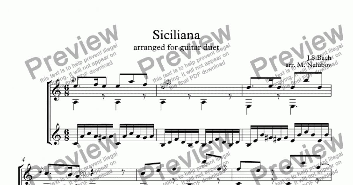 Carulli. Ferdinando - Siciliana -  Classical Guitar Sheet