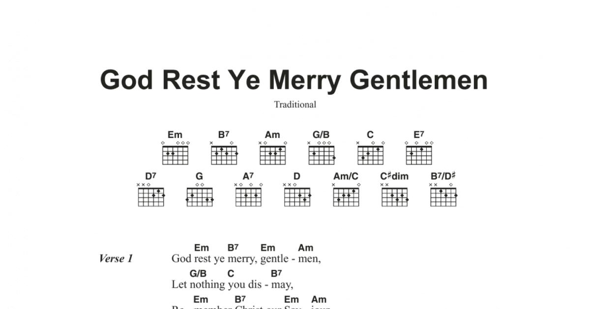 God Rest Ye Merry, Gentlemen by Traditional English Carol - Easy Guitar Tab  - Guitar Instructor