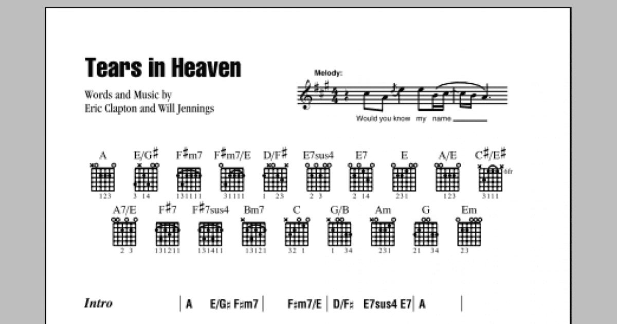 Tears In Heaven - Eric Clapton [W]  Ukulele songs, Ukulele chords songs,  Guitar chords and lyrics
