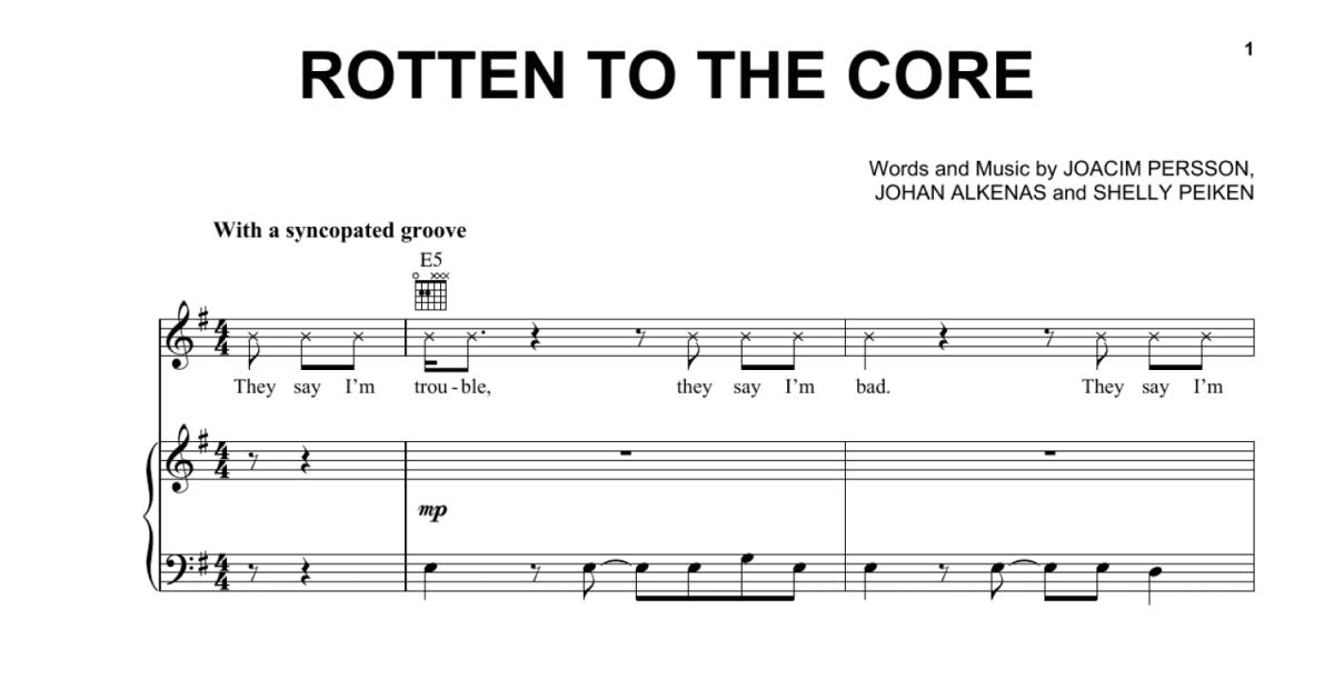 Sheet Music - Pender's Music Co.. Rotten To The Core (from Disney's  Descendants)