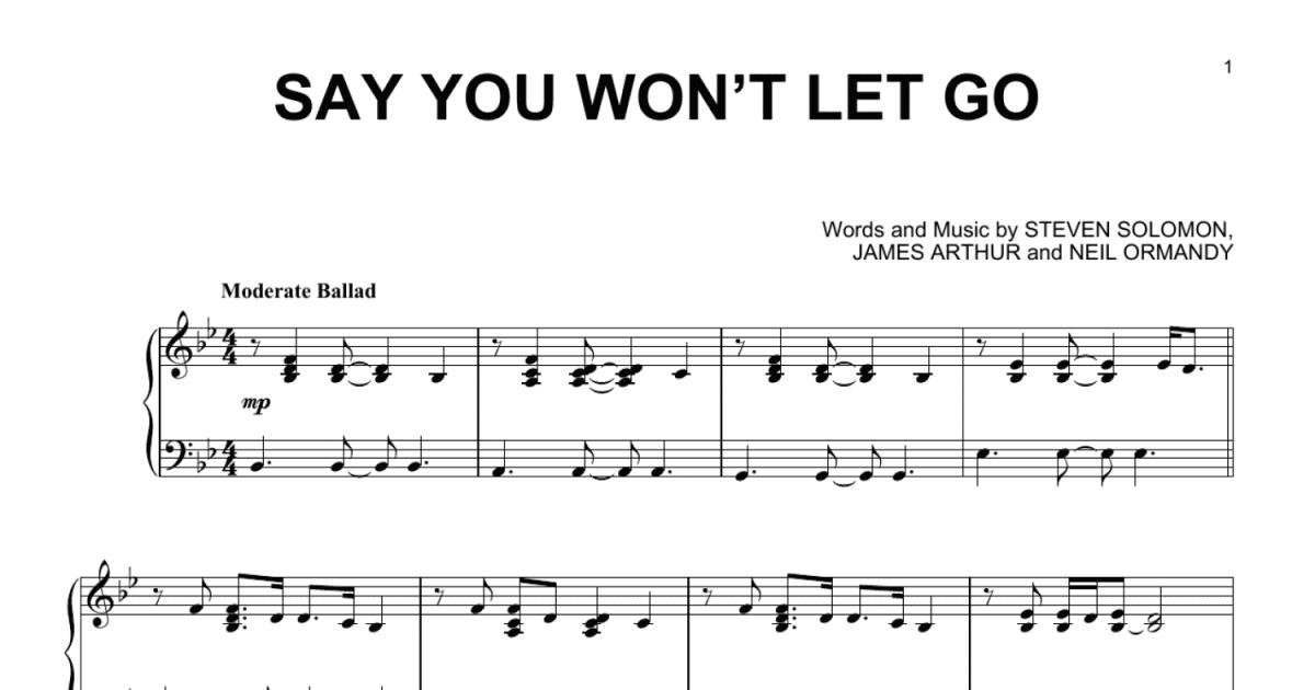 James Arthur Say You Won't Let Go Sheet Music Notes, Chords