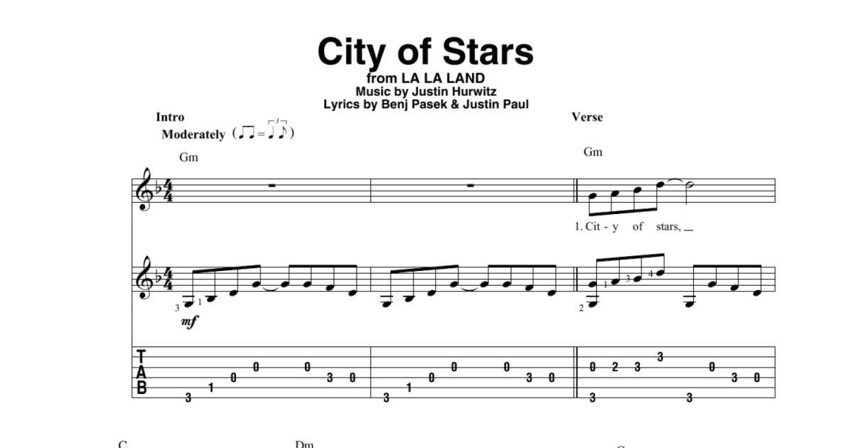 City Of Stars (from La La Land) Sheet Music | Justin Hurwitz | Solo Guitar