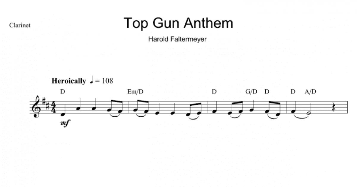Top Gun (Anthem) (Clarinet Solo) - Print Sheet Music Now