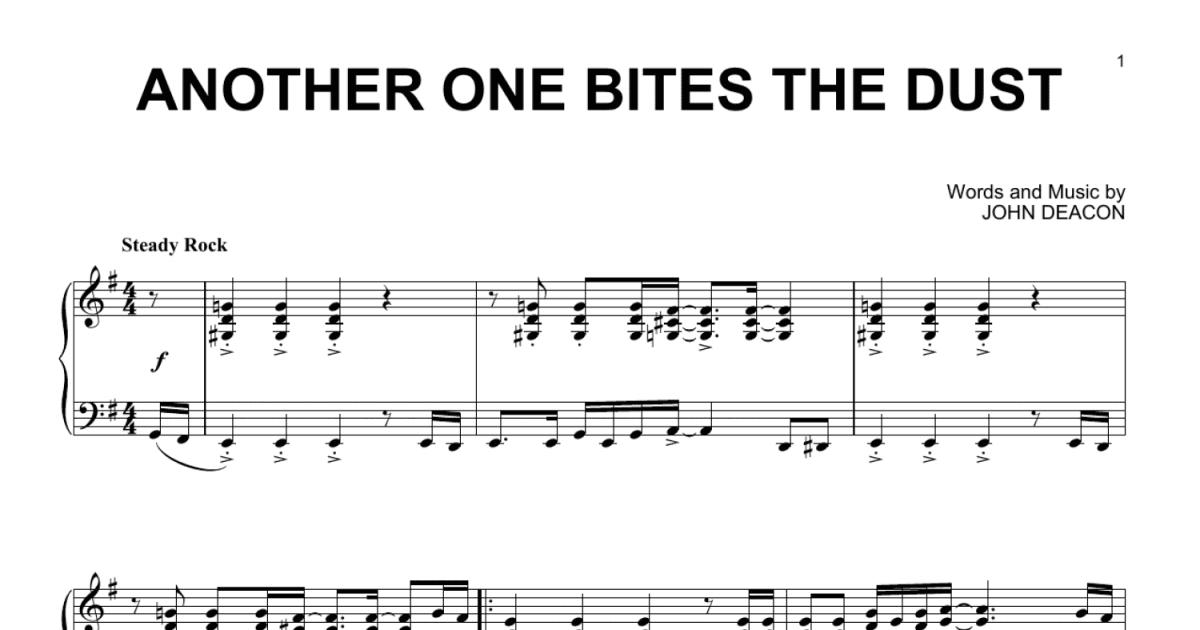 Another One Bites The Dust, (intermediate) sheet music for piano solo