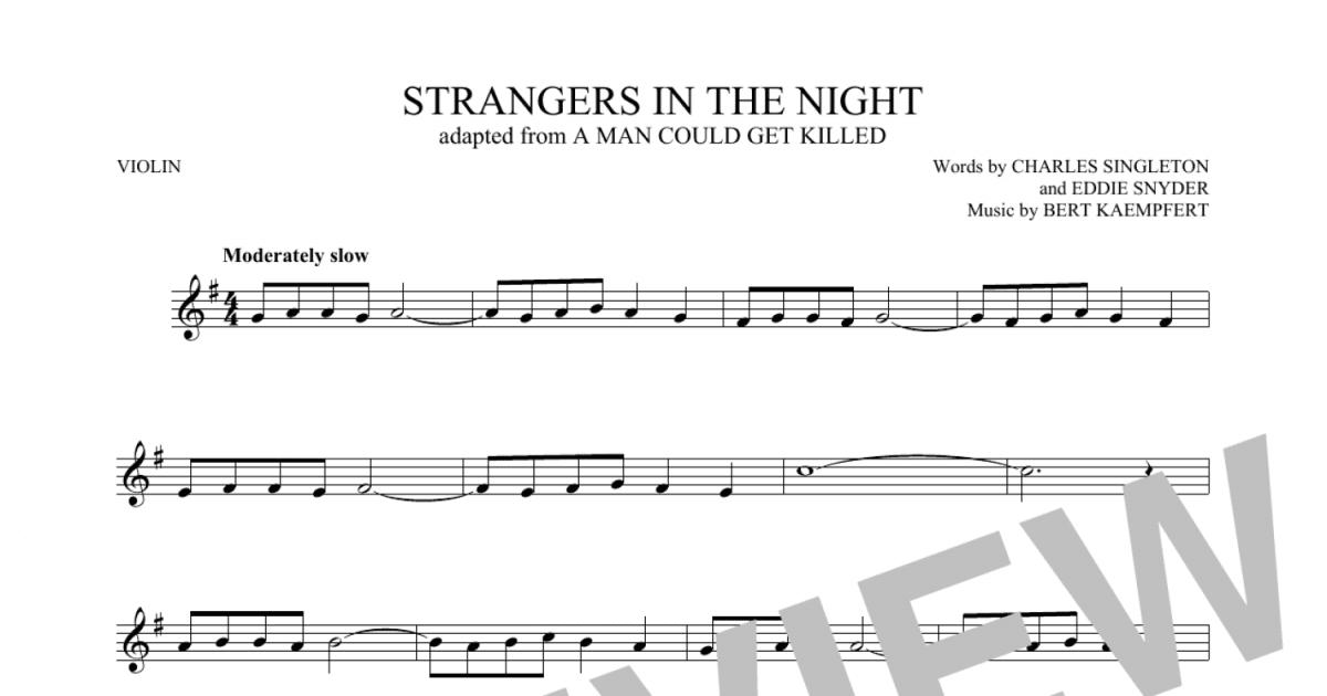 Strangers In The Night  Sheet music, Violin sheet music, Music