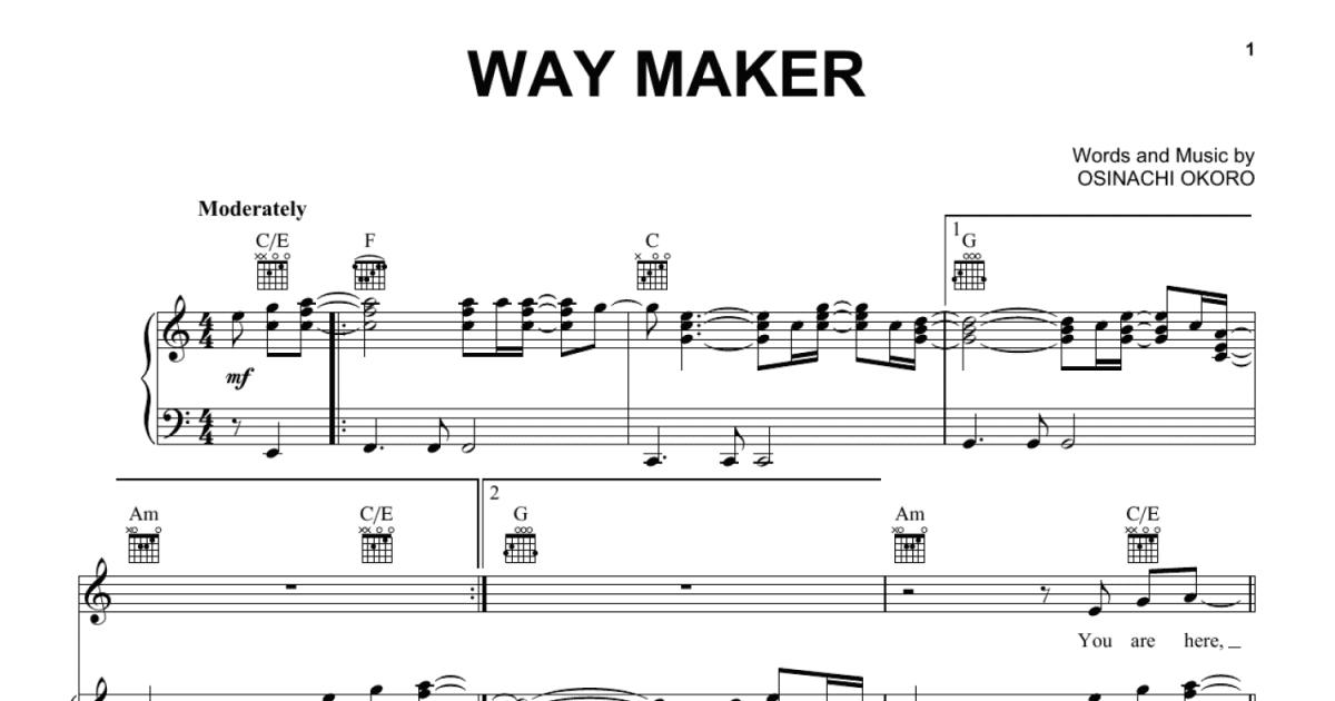 way maker Sheet music for Piano (Solo) Easy