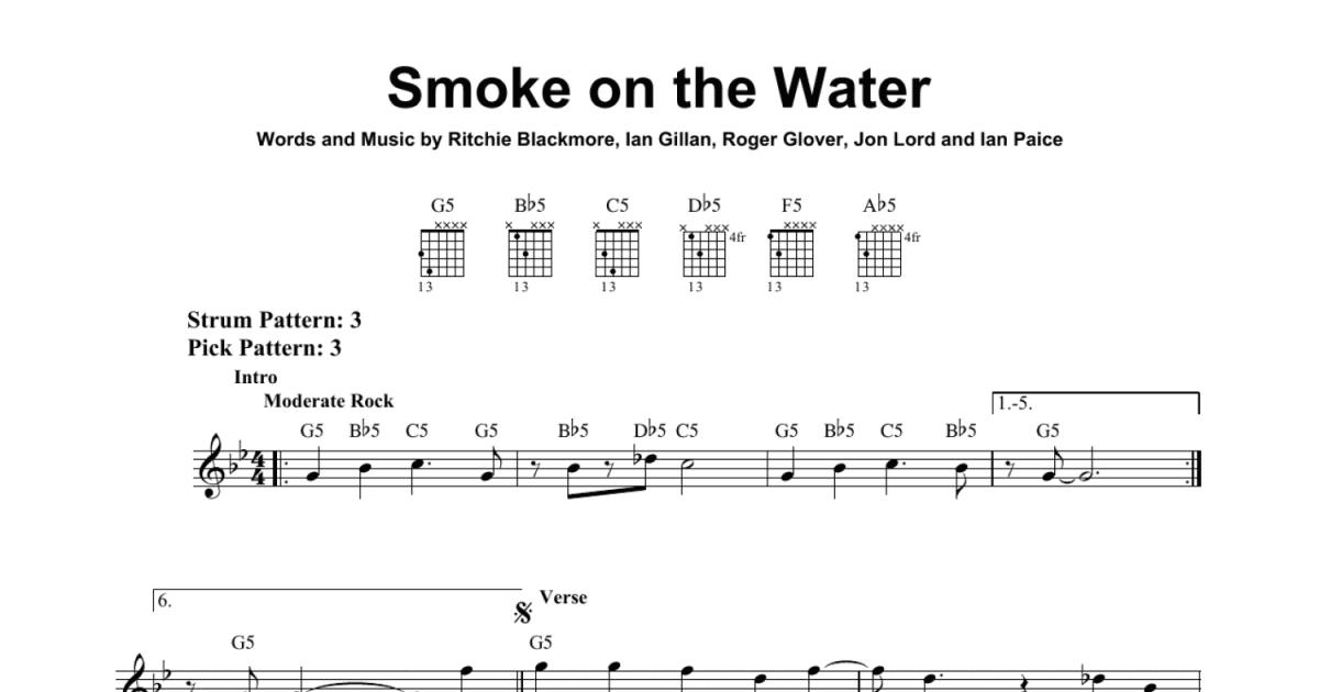 mesterværk krise planer Smoke On The Water (Easy Guitar) - Print Sheet Music Now