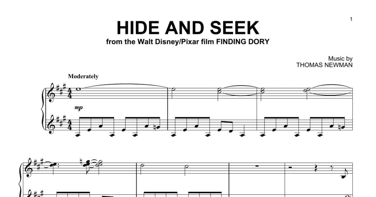 Hide And Seek (from Finding Dory) sheet music for piano solo