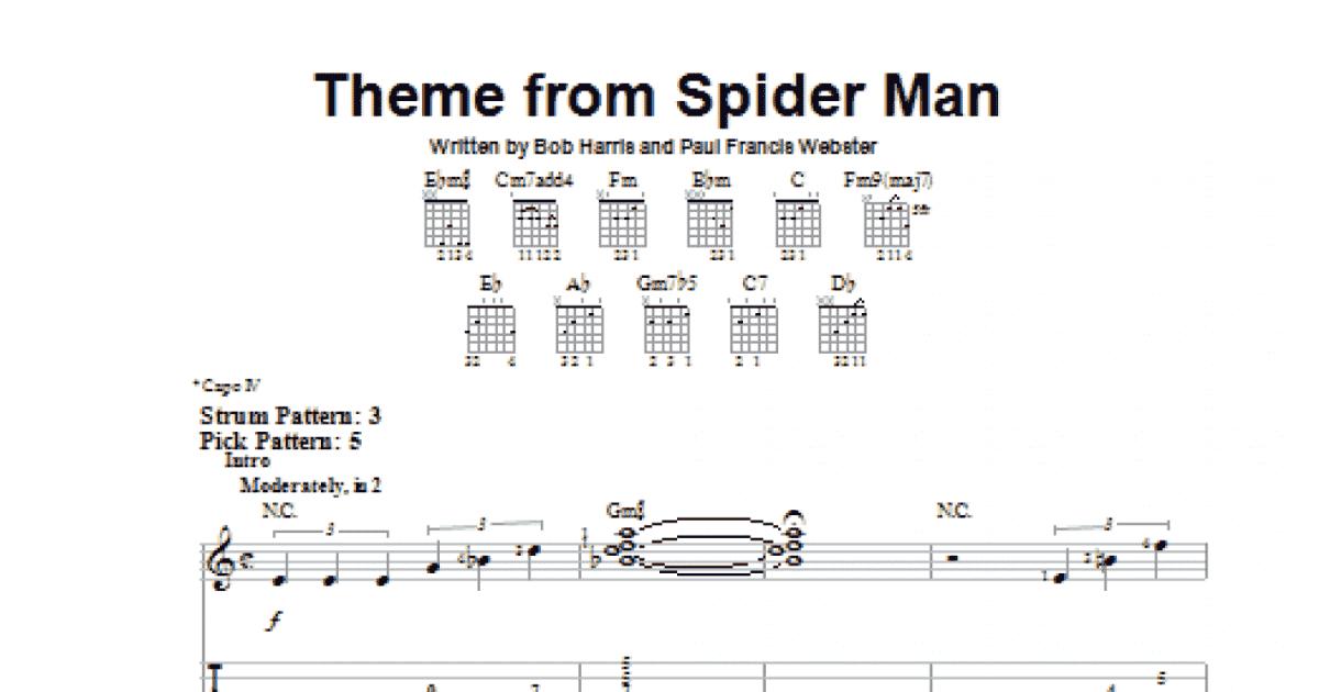 Theme From Spider-Man Sheet Music | Paul Francis Webster | Guitar Tab