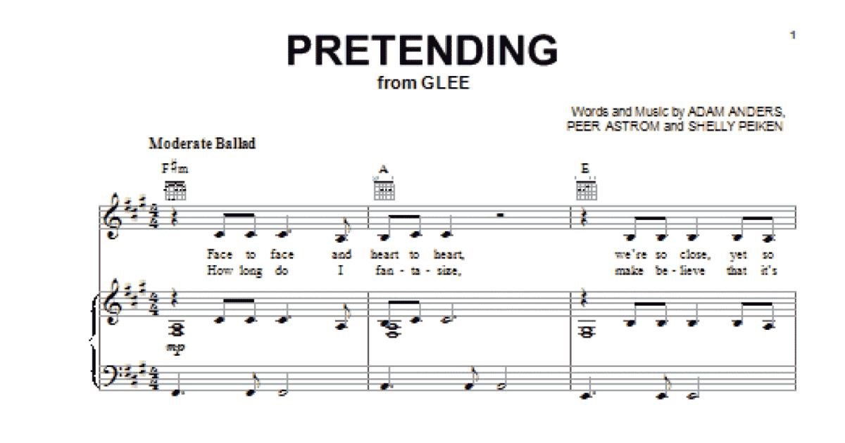 Pretending Sheet Music, Glee Cast