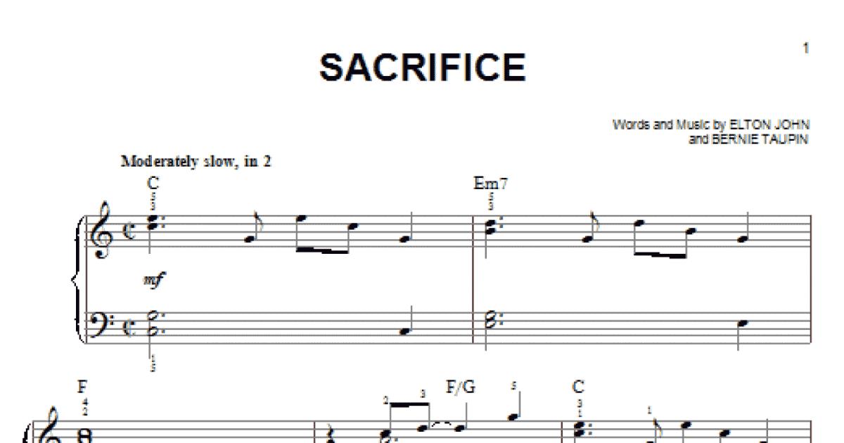 Elton John 'Sacrifice' Sheet Music, Chords & Lyrics