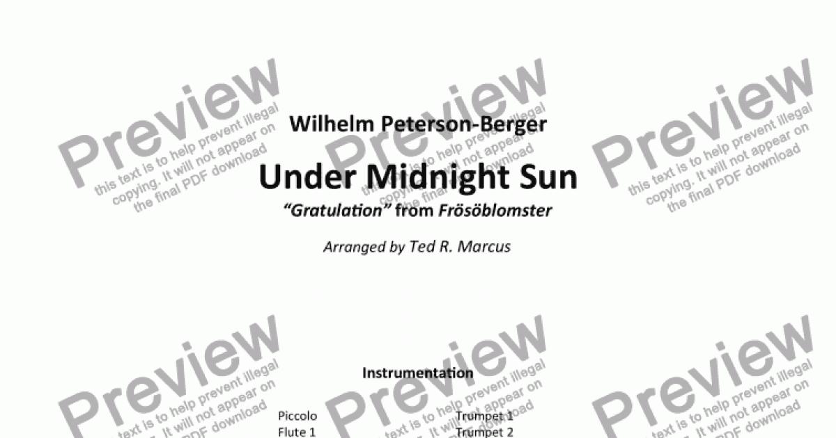 Under Midnight Sun (Gratulation from Frosoblomster) - Sheet Music