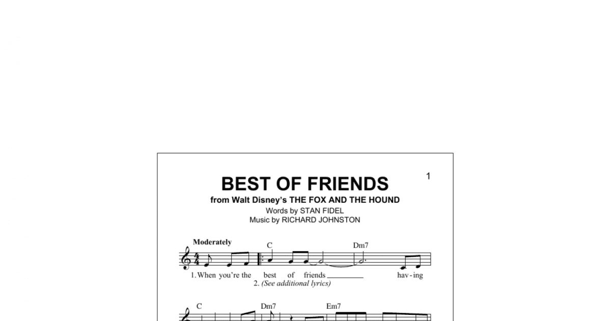 Best Of Friends (from The Fox And The Hound) sheet music for flute solo