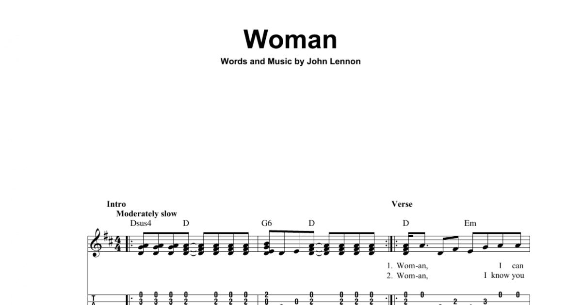 John Lennon WOMAN Sheet music