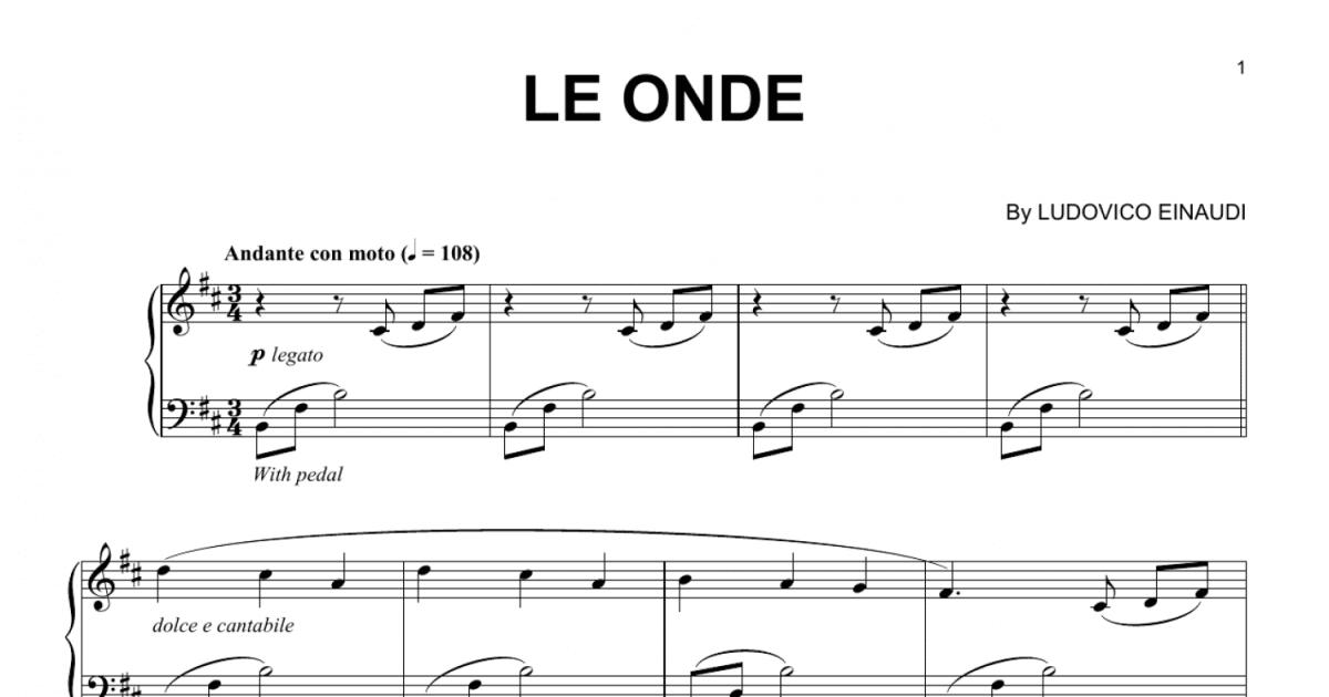 Le onde - Ludovico Einaudi Sheet music for Piano (Solo) Easy