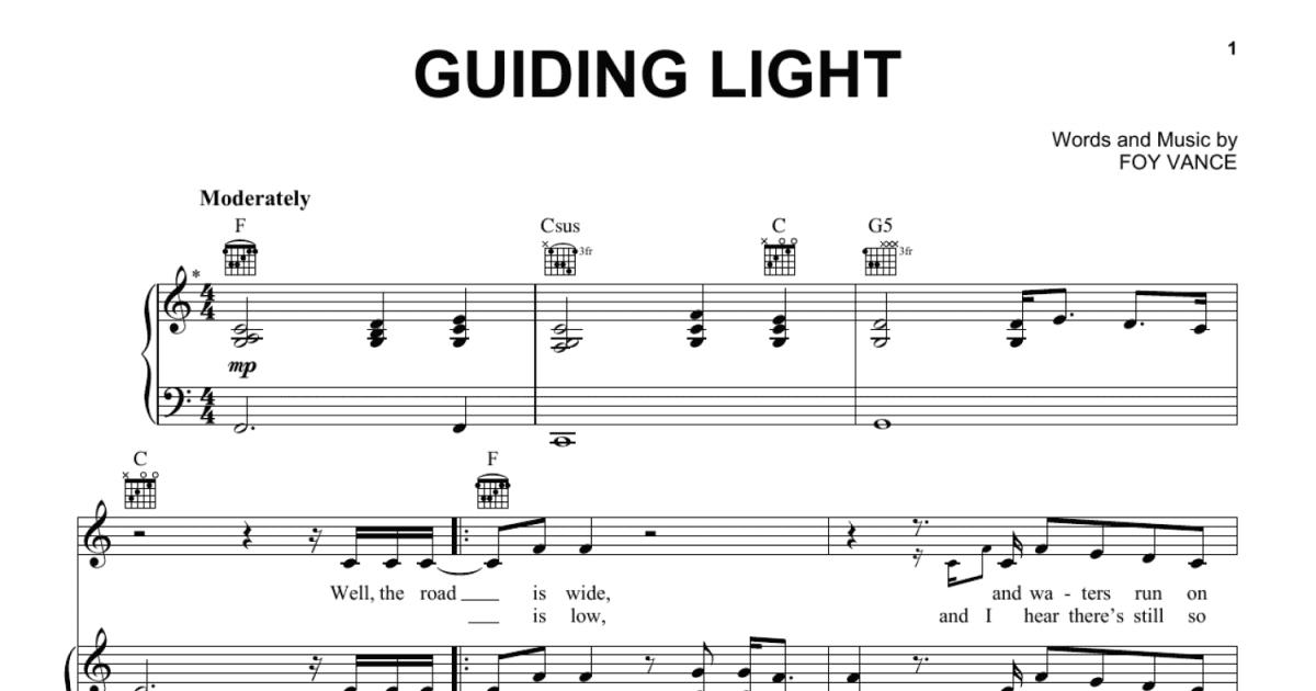 varme program Bevis Guiding Light (Piano, Vocal & Guitar Chords (Right-Hand Melody))