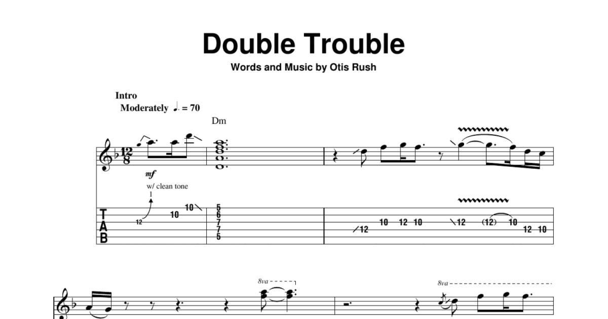 Blues Guitar lesson for Double Trouble-lyrics, with Chords, Tabs