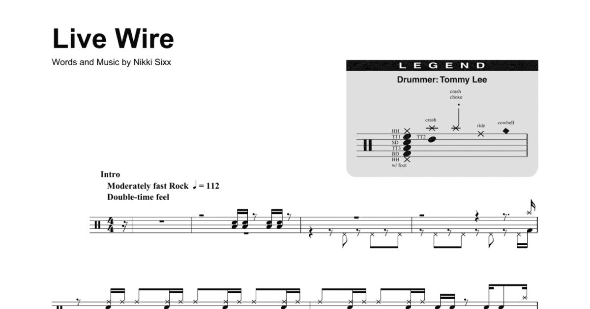 Live Wire by Motley Crue - Drum Set - Digital Sheet Music