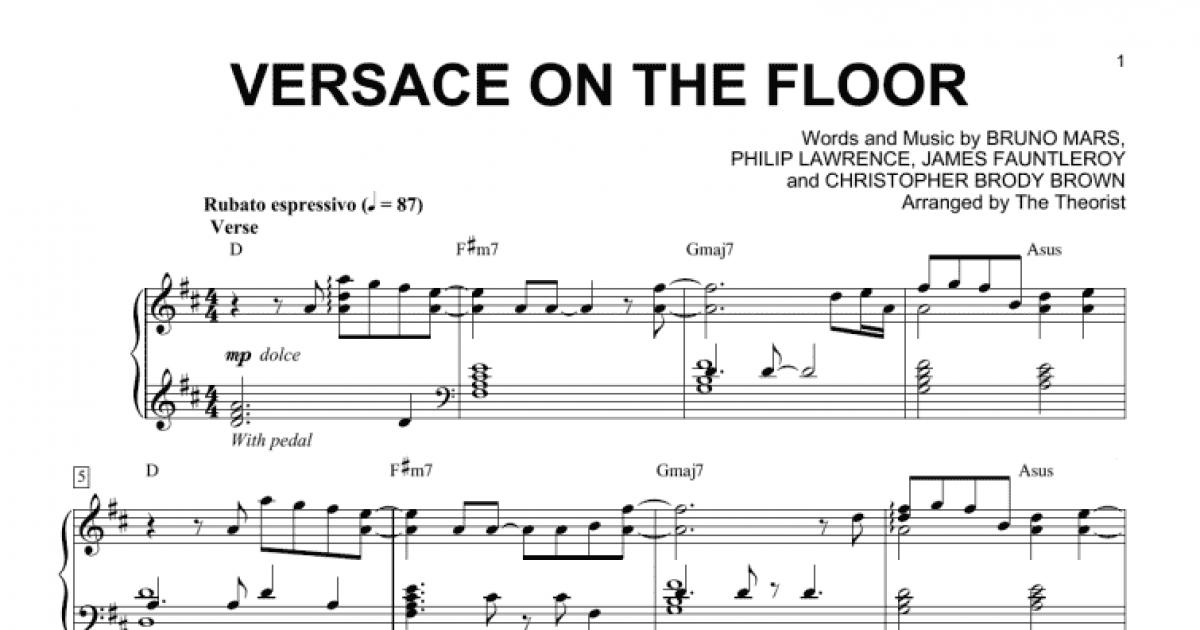Versace On The Floor Piano Solo