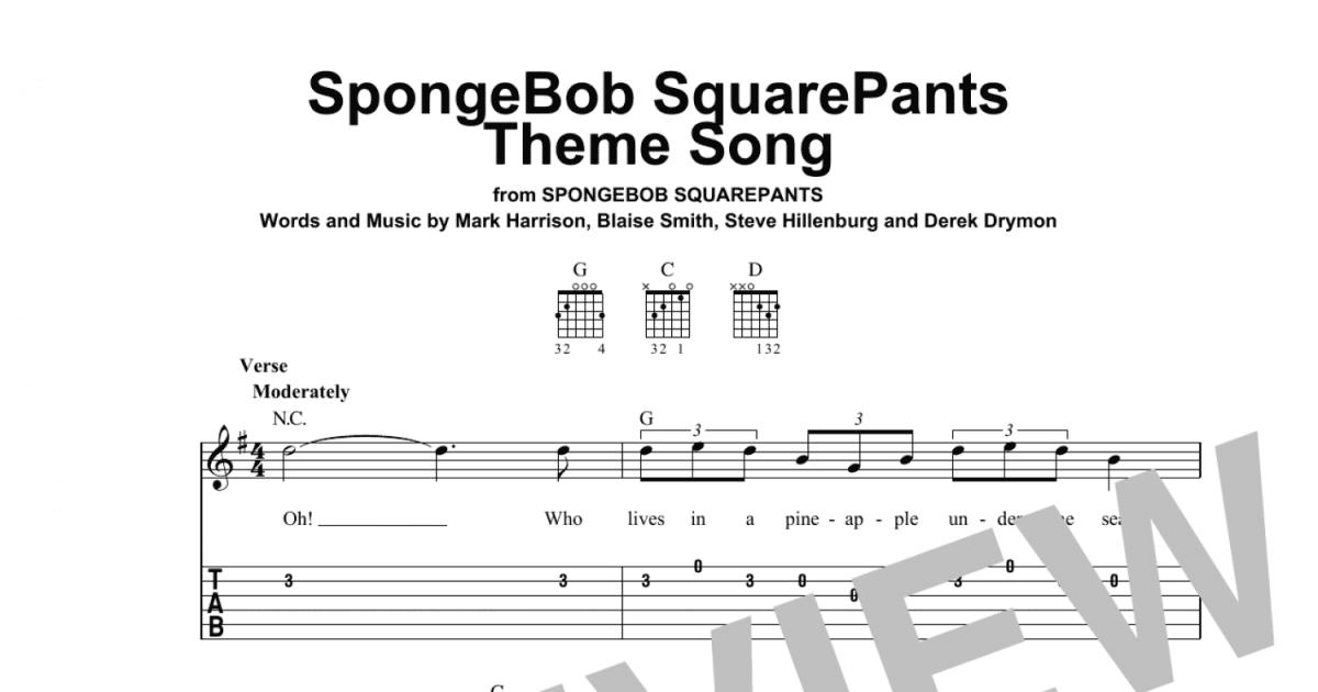 Guitar Tabs SpongeBob Sad Song 