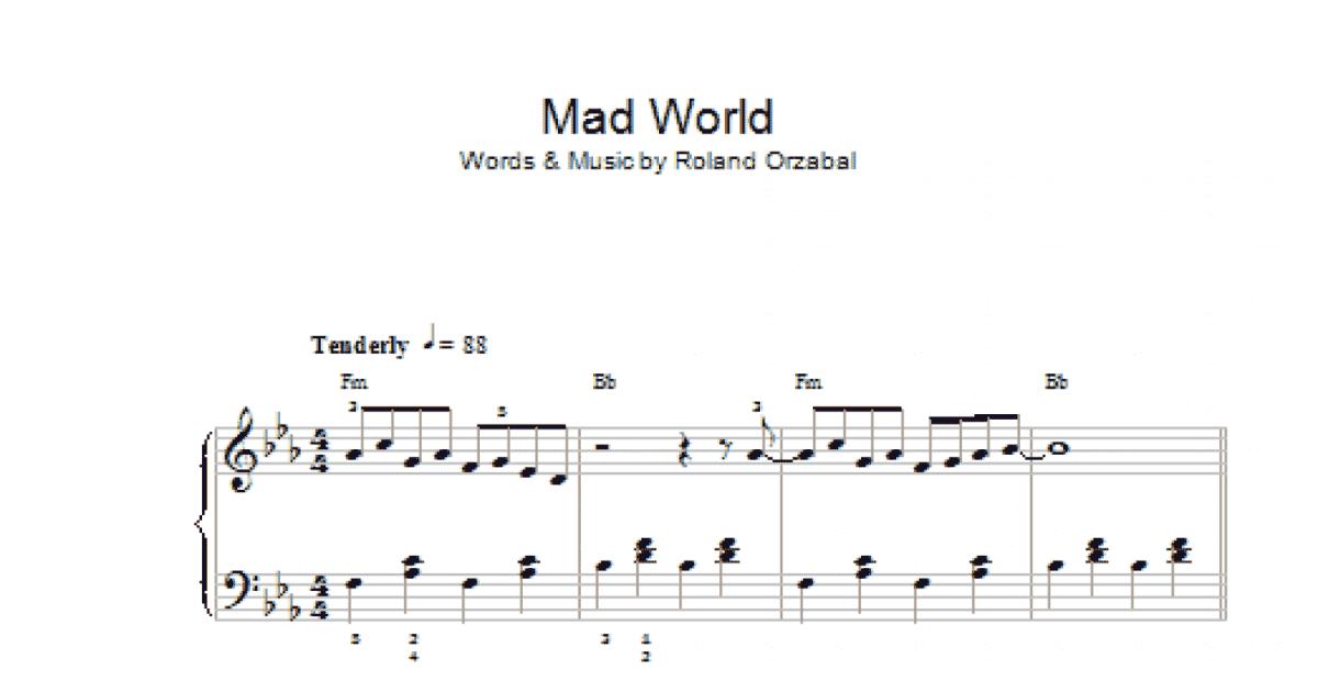 Mad World sheet music for violin solo (PDF-interactive)