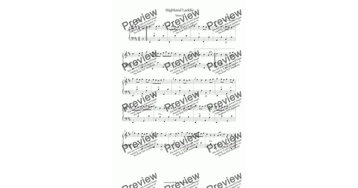 Bonnie Laddie, Highland Laddie. Sheet music for Piano (Solo)