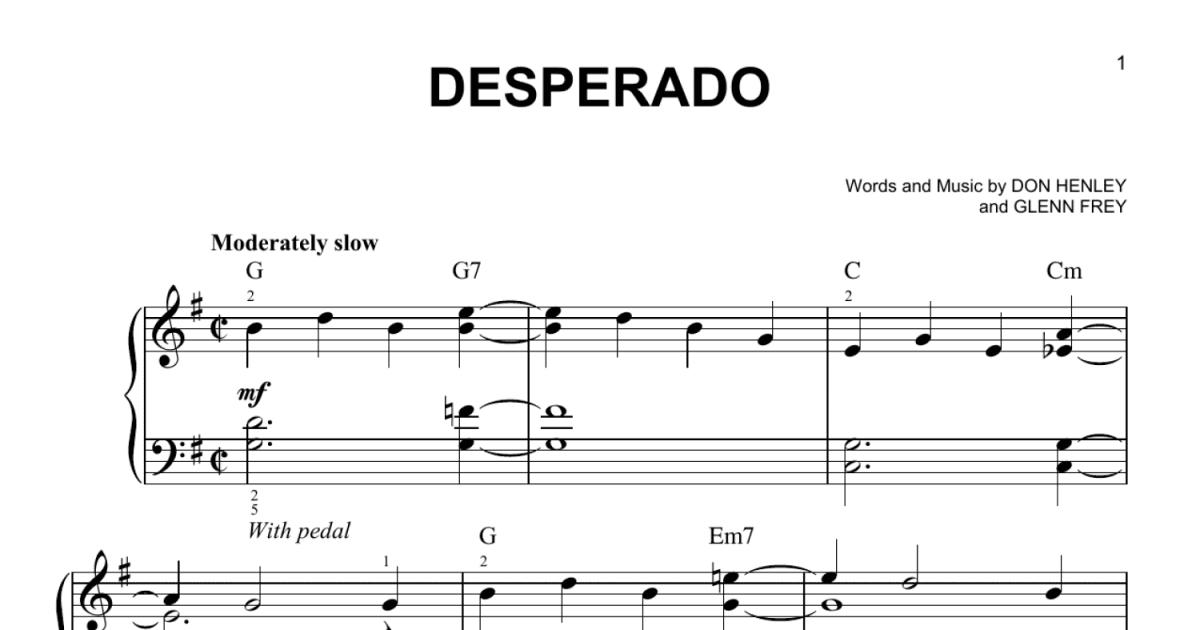 Desperado - The Eagles Key of C