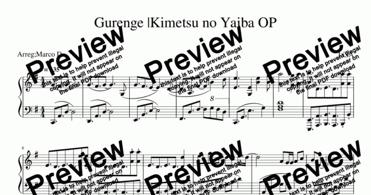 Gurenge - Easy Piano - Digital Sheet Music