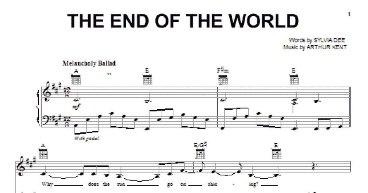 Song lyrics with guitar chords for The End Of The World