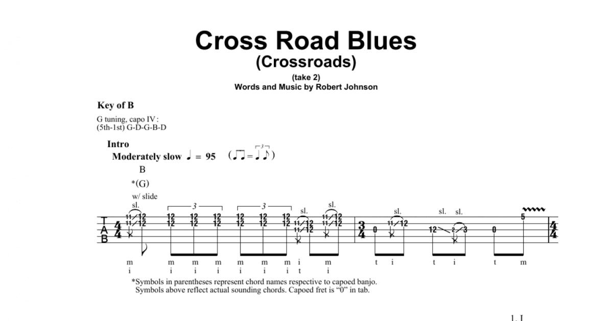 Cross Road Blues (Crossroads) Sheet Music | Robert Johnson | Banjo Tab
