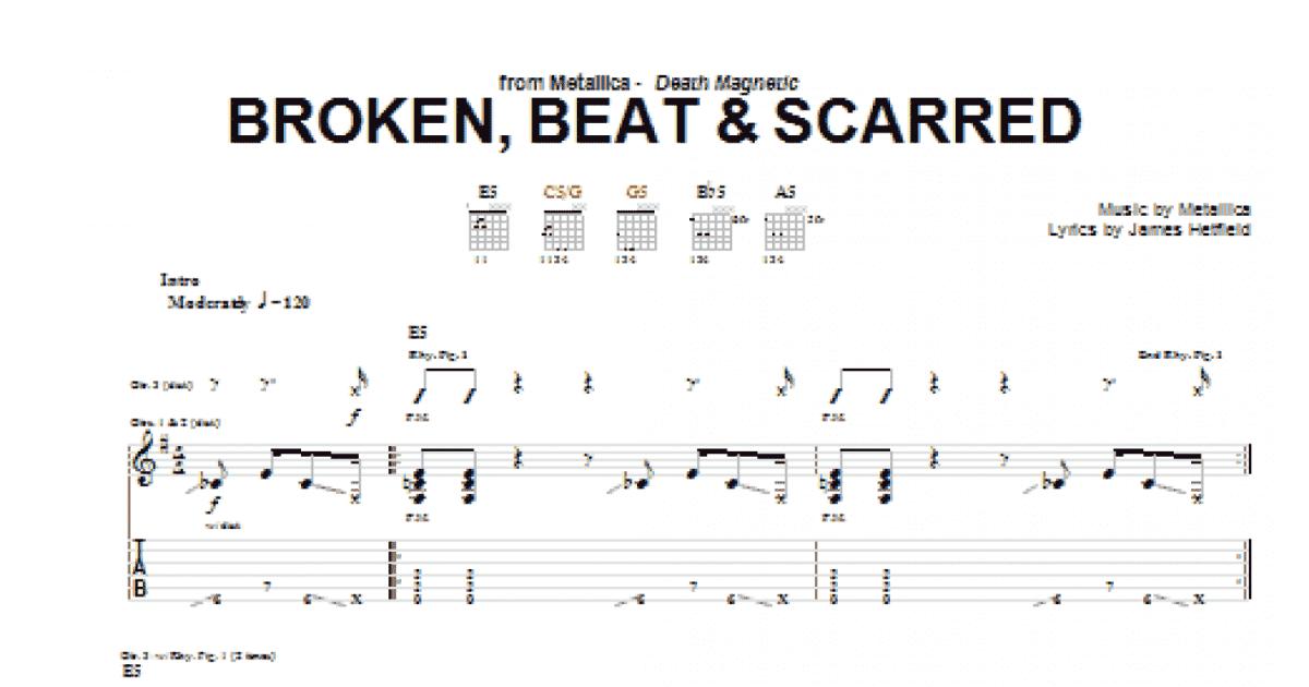 Broken, Beat (Guitar Tab) - Print Now