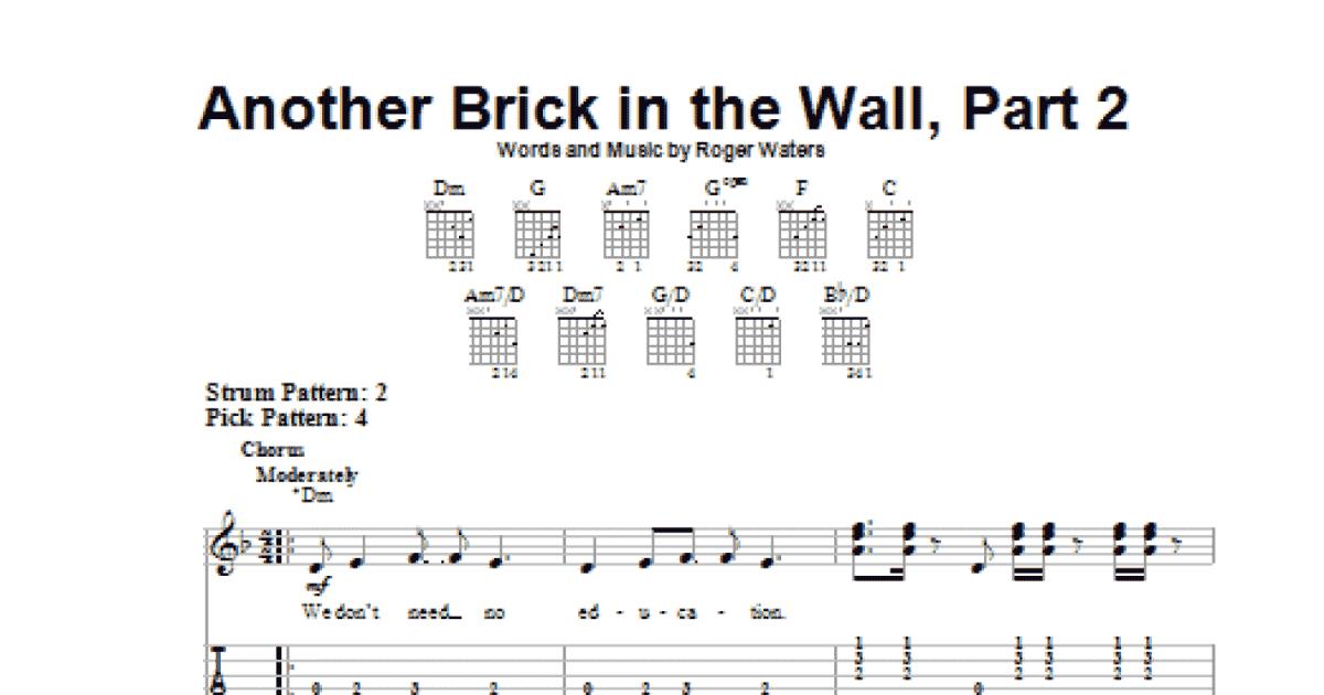 Another Brick In The Wall, Part 2 sheet music for bass solo (PDF)
