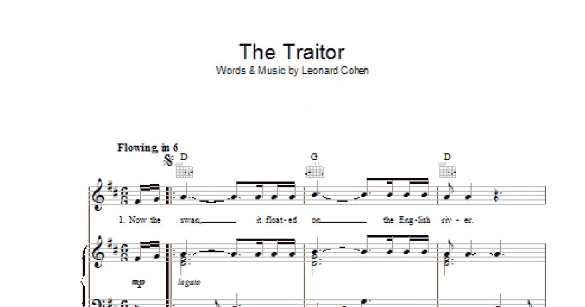 The Traitor - Leonard Cohen Sheet Music. Download Print.