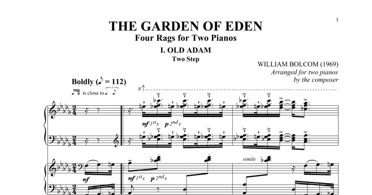 Old Adam Piano Duet Print Sheet