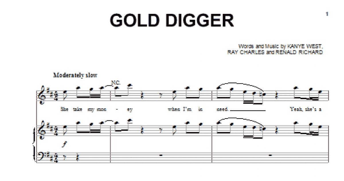 Kanye West: Gold Digger sheet music for voice, piano or guitar