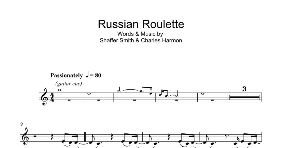 Russian Roulette sheet music for piano solo (PDF-interactive)